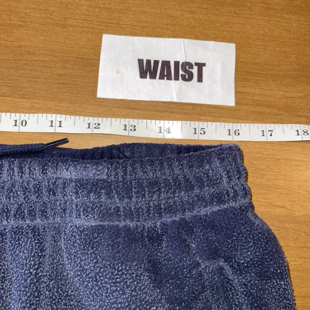 Yeezy Gap Sweatpants Men Large Navy Blue Fleece‎ Pockets Zip Ankle Elastic Waist